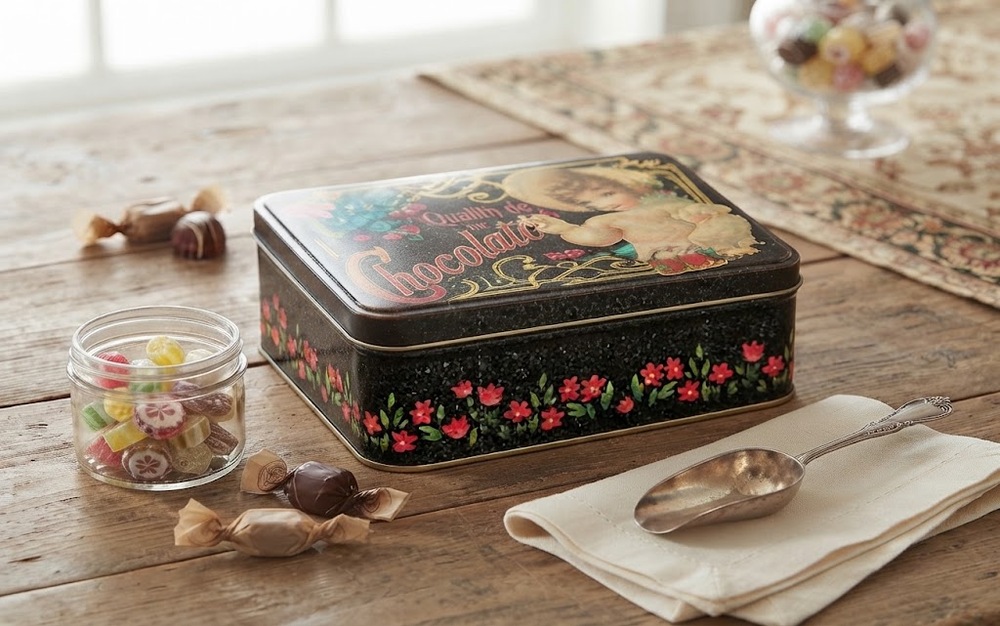 Vintage "Quality Chocolate" Decorative Confectionary Storage Tin